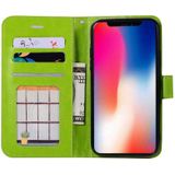 For iPhone X Crazy Horse Texture Horizontal Flip Leather Case with Holder & Card Slots & Wallet & Photo Frame(Green)