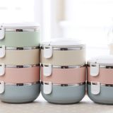 Gradient Color Lunch Box Food Bento Box Stainless Steel Container(3 Layer)