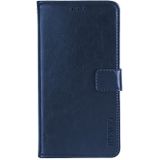 For iPhone X / XS idewei Crazy Horse Texture Horizontal Flip Leather Case with Holder & Card Slots & Wallet(Dark Blue)