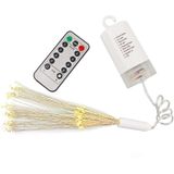 30cm Explosion Ball Fireworks Dimmable Copper Wire LED String Light  150 LEDs Batteries Box LED Decorative Light with Remote Control(White Light)