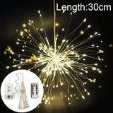 30cm Explosion Ball Fireworks Dimmable Copper Wire LED String Light  150 LEDs Batteries Box LED Decorative Light with Remote Control(White Light)