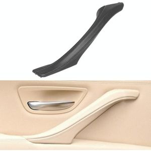 Car Leather Left Side Inner Door Handle Assembly 51417225854 for BMW 5 Series F10 / F18 2011-2017(Black)