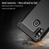 For Samsung Galaxy M31/ F41/ M21s/ M31 Prime MOFI Gentleness Series Brushed Texture Carbon Fiber Soft TPU Case(Blue)
