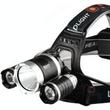 Strong Light Long-Range Rechargeable Three-Head Lamp Outdoor Fishing Lamp Led Head-Mounted Flashlight (3T6 Without Battery)