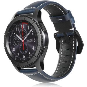 For Samsung Galaxy Watch Active 22mm Tree Leather Sports Strap(Mazarine)