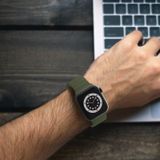 Business B stijl siliconen horlogeband voor Apple Watch Series 6  SE & 5 & 4 44mm / 3 & 2 & 1 42mm (donkergroen)