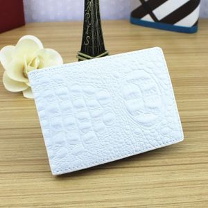 Crocodile Pattern Driver License Cover Universal Driver License Holder Card Slot ID Card Holder(White)