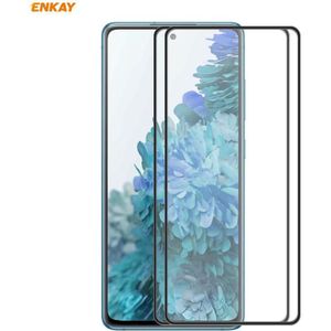 For Samsung Galaxy S20 FE 5G 2PCS ENKAY Hat-Prince Anti-drop Full Glue Tempered Glass Full Screen Film Anti-fall Protector