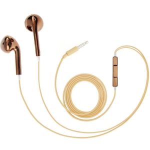 Stereo Plating EarPods Earphones with Volume control and Mic  For iPad  iPhone  Galaxy  Huawei  Xiaomi  LG  HTC and Other Smart Phones(Coffee)