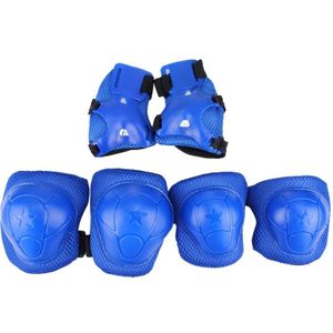 6 in 1 Roller Skate Knee & Elbow & Wrist Pads Protective Gear Sets(Dark Blue)