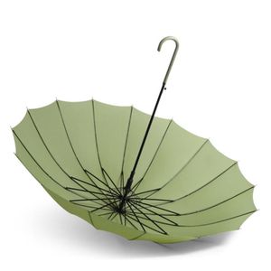 All-weather Umbrella With 16 Bones Enlarged By A Long Handle Straight Pole Umbrella(Matcha Green)