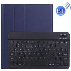 A11B Bluetooth 3.0 Ultra-thin ABS Detachable Bluetooth Keyboard Leather Case with Holder & Pen Slot for iPad Pro 11 inch 2021 (Dark Blue)