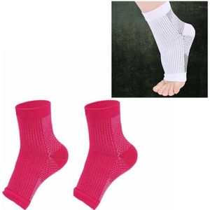 Adult Running Cycle Basketball Sports Outdoor Foot Angel Anti Fatigue Compression Foot Sleeve Sock  Size:S/M(Rose Red)