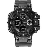 addies MY-1901 Luminous Three-window LED Outdoor Sports Multi-function Electronic Watch for Men  Support Calendar / Alarm Clock / Timer / Talking(Black)