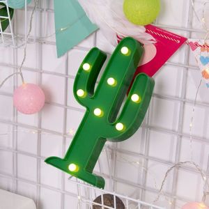 Creative Cactus Shape Warm White LED Decoration Light  2 x AA Batteries Powered Party Festival Table Wedding Lamp Night Light (Green)