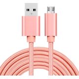3m 3A Woven Style Metal Head Micro USB to USB Data / Charger Cable  For Samsung / Huawei / Xiaomi / Meizu / LG / HTC and Other Smartphones(Rose Gold)