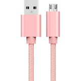 3m 3A Woven Style Metal Head Micro USB to USB Data / Charger Cable  For Samsung / Huawei / Xiaomi / Meizu / LG / HTC and Other Smartphones(Rose Gold)