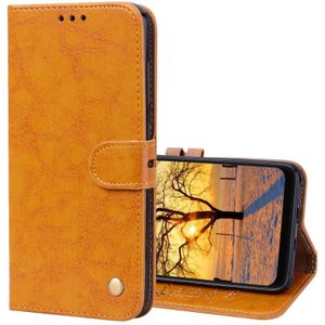 Business Style Oil Wax Texture Horizontal Flip Leather Case for Xiaomi Pocophone F1  with Holder & Card Slots & Wallet (Yellow)