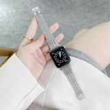Color Matching Seven Beads Steel Replacement Strap Watchband For Apple Watch Series 6 & SE & 5 & 4 40mm / 3 & 2 & 1 38mm(Silver)