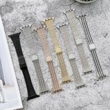 Color Matching Seven Beads Steel Replacement Strap Watchband For Apple Watch Series 6 & SE & 5 & 4 40mm / 3 & 2 & 1 38mm(Silver)