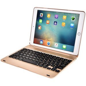 F19B for iPad 9.7 (2018) & iPad Air & Air 2 & iPad Pro 9.7 & New iPad 9.7 inch (2017) Ultra-thin ABS Horizontal Flip Case + Bluetooth Keyboard(Gold)