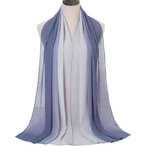 Color-Blocking Crumpled Long Print Gradient Color All Seasons Universal Sunscreen Scarf  Size: 180 x 70cm(2 Dark Blue)