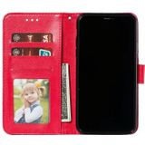 For Xiaomi Redmi Note 10 Pro Lace Flower Embossing Pattern Horizontal Flip Leather Case with Holder & Card Slots & Wallet & Photo Frame(Red)