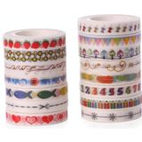 20 Rolls 8mmx10m Paper Tape Hand Ledger Decoration Sticker(Clip Needle SM-16)