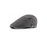 Thin Retro British Style Adjustable Shade Cotton Linen Beret(Black)