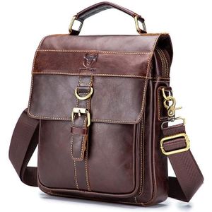 BUFF CAPTAIN 302 First-Layer Cowhide Men Casual Shoulder Bag Leather Retro Briefcase(Brown)