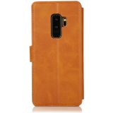 For Samsung Galaxy S9 Plus Calf Texture Magnetic Buckle Horizontal Flip Leather Case with Holder & Card Slots & Wallet & Photo Frame(Khaki)