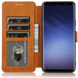 For Samsung Galaxy S9 Plus Calf Texture Magnetic Buckle Horizontal Flip Leather Case with Holder & Card Slots & Wallet & Photo Frame(Khaki)