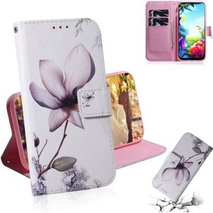 For LG K40S Combined Pattern Magnetic Attraction Horizontal Flip Leather Case  Support Holder & Card Slot & Wallet(Magnolia Flower)