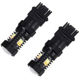 2 PCS Car Auto T25/3157 DC 12V 5W 350LM 16 SMD-3030 LED Bulbs Turn Lamp Backup Light  White + Yellow