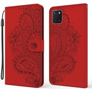 Voor Samsung Galaxy A81 / Note 10 Lite Peacock Relif Patroon Horizontaal Flip Lederen Hoesje met Holder & Card Slots & Wallet & Lanyard(Rood)