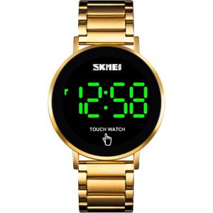 SKMEI 1550 Simple and Stylish LED Touch Screen Men  Watch Waterproof Stainless Steel With Electronic Watch(Gold)