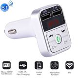 B2 Dual USB Charging Bluetooth FM Transmitter MP3 Music Player Car Kit  Support Hands-Free Call  & TF Card & U Disk (Silver)