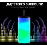T&G TG169 LED Portable Bluetooth Speaker Outdoor Waterproof Subwoofer 3D Stereo Mini wireless Loudspeaker Support AUX FM TF card(Green)