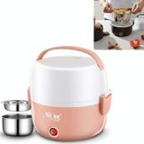 LINGRUI Multi-Function Electric Lunch Box Electric Heating Insulation Cooking Mini Rice Cooker  CN Plug  Specification:Double Layer(Pink)