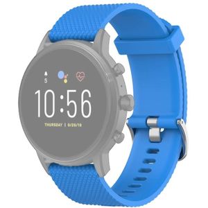 22mm Texture Silicone Wrist Strap Watch Band for Fossil Gen 5 Carlyle  Gen 5 Julianna  Gen 5 Garrett  Gen 5 Carlyle HR (Sky Blue)