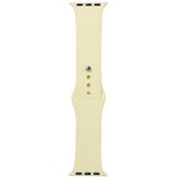 For Apple Watch Series 6 & SE & 5 & 4 40mm / 3 & 2 & 1 38mm Silicone Watch Replacement Strap  Long Section (Men)(Cream Yellow)