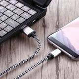 1m Woven Style USB-C / Type-C 3.1 to USB 2.0 Data Sync Charge Cable  For Galaxy S8 & S8 + / LG G6 / Huawei P10 & P10 Plus / Xiaomi Mi6 & Max 2 and other Smartphones(Silver)