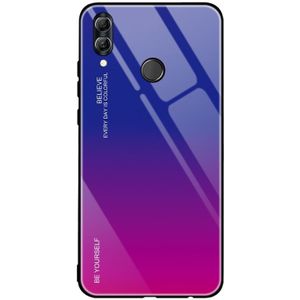 For Huawei Honor 10 Lite Gradient Color Glass Case(Red Blue)