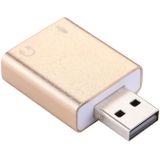 Aluminum Shell 3.5mm Jack External USB Sound Card HIFI Magic Voice 7.1 Channel Adapter Free Drive for Computer  Desktop  Speakers  Headset  Microphone(Gold)