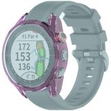 For Garmin Approach S62 Transparent TPU Silicone Watch Case(Transparent Purple)