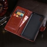 For iPhone X / XS idewei Crazy Horse Texture Horizontal Flip Leather Case with Holder & Card Slots & Wallet(Red)