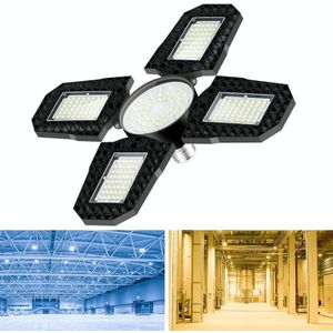 100W LED Garage Light Factory Warehouse Folding Four-Leaf Lamp(Warm White Light)