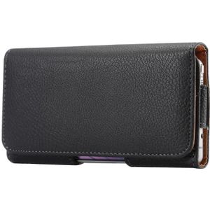 5.7 inch Litchi Texture Vertical Flip Thwartwise Leather Case / Waist Bag for Galaxy S8+ / S9+ / Note 8  iPhone 8 Plus / 7 Plus(Black)