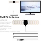25 Miles Range 20 dBi High Gain Amplified Digital HDTV Indoor TV Antenna with 3.7m Coaxial Cable