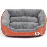 Candy Color Four Seasons Genuine Warm Pet Dog Kennel Mat Teddy Dog Mat  Size: L  66×50×14cm (Orange)